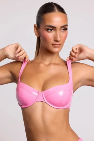 Estelle Vinyl-Bralette mit Bügeln in Rosa