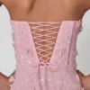 Eudora Schnürkorsett-Midaxi-Kleid mit Schlitz in Zartrosa