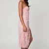 Eudora Schnürkorsett-Midaxi-Kleid mit Schlitz in Zartrosa