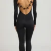 Eulalie Jumpsuit aus geschmeidigem Jersey mit Schleifendetail in Schwarz
