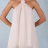 Evania Babydoll-Minikleid mit Neckholder in Elfenbein