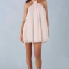 Evania Babydoll-Minikleid mit Neckholder in Elfenbein
