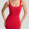 Evie Bodycon-Minikleid mit tiefem Rückenausschnitt in Kirschrot