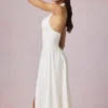 Farrah Modal-Midaxi-Kleid mit Broderie Anglaise und Neckholder in Weiß