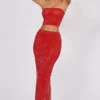 Fausta Verzierter Maxirock mit mittlerer Leibhöhe in Feuerrot Fausta Verzierter Maxirock mit mittlerer Leibhöhe in Feuerrot