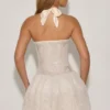 Felicity Minikleid mit Neckholder und ausgestellter Säume in Elfenbein