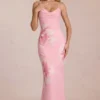 Fioren Chiffon-Maxikleid mit rosa Blumenprint Fioren Chiffon-Maxikleid mit rosa Blumenprint