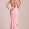 Fioren Chiffon-Maxikleid mit rosa Blumenprint Fioren Chiffon-Maxikleid mit rosa Blumenprint