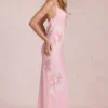Fioren Chiffon-Maxikleid mit rosa Blumenprint Fioren Chiffon-Maxikleid mit rosa Blumenprint