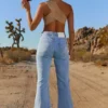 Flare For You Tall – Jeans mit hoher Taille und ausgestelltem Bein in hellblauer Waschung
