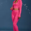 Flared-Hose mit Umschlag und Zopfmuster in Pink Flared-Hose mit Umschlag und Zopfmuster in Pink