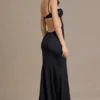 Fleurine Satin-Bralette-Kleid mit Verzierungen in Schwarz