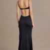 Fleurine Satin-Bralette-Kleid mit Verzierungen in Schwarz