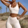 FlexiRib-Bikershorts mit hoher Taille in Elfenbein