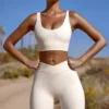 FlexiRib-Bikershorts mit hoher Taille in Elfenbein
