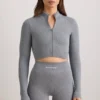 FlexiRib-Cropped-Jacke in Grau meliert FlexiRib-Cropped-Jacke in Grau meliert