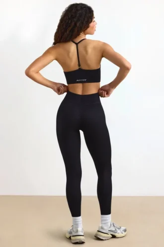 FlexiRib-Leggings mit hoher Taille in Schwarz