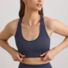FlexiRib Racerback-Sport-BH in Indigo Slate