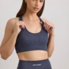 FlexiRib Racerback-Sport-BH in Indigo Slate