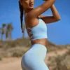 FlexiRib-Shorts mit hoher Taille in Blau