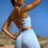 FlexiRib-Shorts mit hoher Taille in Blau