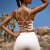 FlexiRib-Shorts mit hoher Taille in Elfenbein