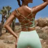 FlexiRib-Shorts mit hoher Taille in Grün