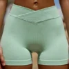 FlexiRib-Shorts mit hoher Taille in Grün