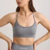 FlexiRib-Sport-BH mit U-Ausschnitt in Grau-Melange