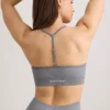 FlexiRib-Sport-BH mit U-Ausschnitt in Grau-Melange