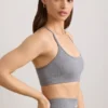 FlexiRib-Sport-BH mit U-Ausschnitt in Grau-Melange