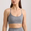FlexiRib-Sport-BH mit U-Ausschnitt in Grau-Melange