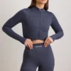 FlexiRib Zip-Up Cropped Jacket in Indigo Slate FlexiRib Zip-Up Cropped Jacket in Indigo Slate