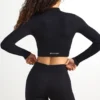 FlexiRib Zip-Up Cropped Jacket in Schwarz FlexiRib Zip-Up Cropped Jacket in Schwarz