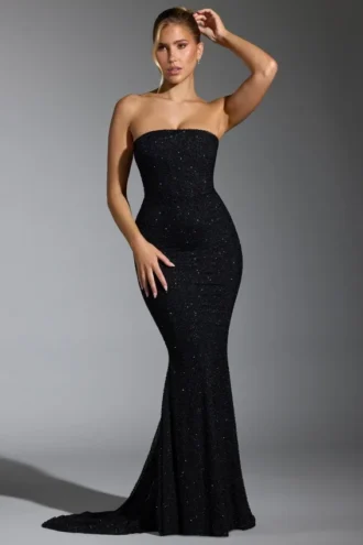 Florentina – Verziertes Korsettkleid in Schwarz