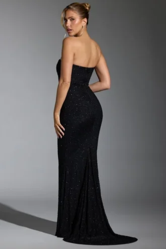 Florentina – Verziertes Korsettkleid in Schwarz