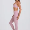 Foldover-Leggings mit mittlerer Leibhöhe und Steg in Mauve Foldover-Leggings mit mittlerer Leibhöhe und Steg in Mauve