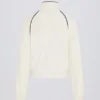 Frottee-Sweatshirt mit Reißverschluss und verkürztem Schnitt in Elfenbein Frottee-Sweatshirt mit Reißverschluss und verkürztem Schnitt in Elfenbein