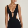 Gaia Cut-Out A-Line Minikleid in Schwarz