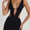Gaia Cut-Out A-Line Minikleid in Schwarz
