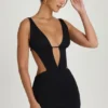 Gaia Cut-Out A-Line Minikleid in Schwarz