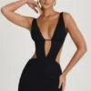 Gaia Cut-Out A-Line Minikleid in Schwarz