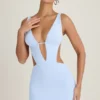 Gaia Cut-Out A-Linien-Minikleid in Periwinkle-Blau