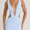 Gaia Cut-Out A-Linien-Minikleid in Periwinkle-Blau