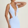 Gaia Cut-Out A-Linien-Minikleid in Periwinkle-Blau