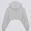 Gebrüster Jersey-Hoodie mit Kapuze in Nebelgrau Gebrüster Jersey-Hoodie mit Kapuze in Nebelgrau