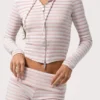 Mini-Shorts aus geripptem Jersey mit rosa Streifen Mini-Shorts aus geripptem Jersey mit rosa Streifen