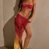 Gelato Midi-Sarong mit Rüschen in Gelb Multi Gelato Midi-Sarong mit Rüschen in Gelb Multi