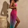 Gelato Midi-Sarong mit Rüschen in Grün-Multicolor Gelato Midi-Sarong mit Rüschen in Grün-Multicolor