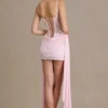 Genevieve Minikleid aus verzierter Spitze in Babyrosa